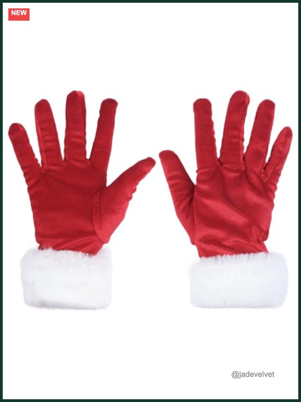Velvet Gloves with Furry Cuff Christmas Costume Accessory for Women